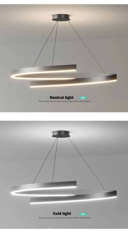 Modern LED spiral chandelier is suitable for living room dining room bedroom study villa home decoration lighting room decoratio