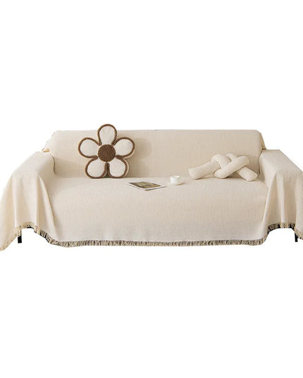 Sofa Towel  with Full Coverage Ins Cream Wind Cotton Yarn Camping Blanket Sofa Cushion Cover All  Season Universal All Inclusive