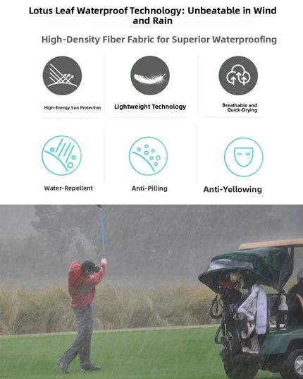 Golf Raincoat Rain Jacket Waterproof Lightweight Quick-Dry UV Sun Protection Breathable Outdoor Sports Men Women Golfing Apparel