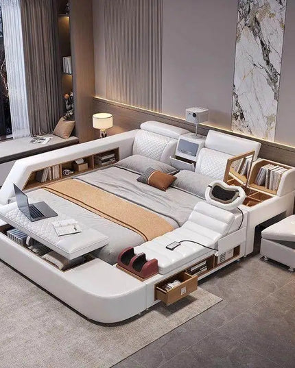 Comforter Mattresses Double Bed Luxury Organizer Bedframe Headboards Double Bed Bedroom Smart Camas De Dormitorio Furniture Home