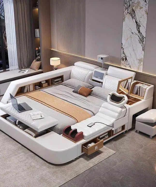 Comforter Mattresses Double Bed Luxury Organizer Bedframe Headboards Double Bed Bedroom Smart Camas De Dormitorio Furniture Home