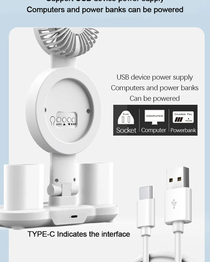 Rechargeable Led Table Lamp for Study Desk Lamp Reading Light Led Night Light with Fan Led Clock Dispaly Reading Desk Light