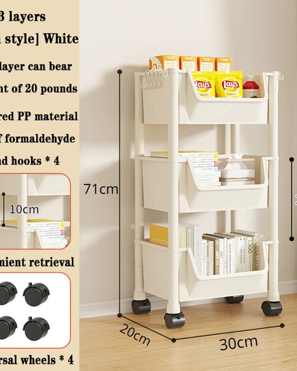 Children's Bookcases Rack Cart Home Toy Storage Reading Shelves Furniture With Wheels Removable Small Bookshelves With Wheels