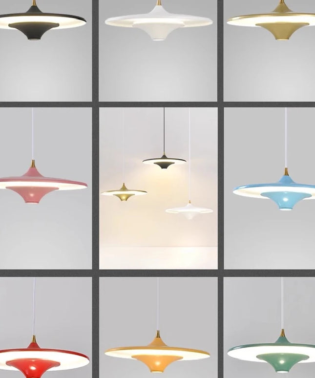 Modern Restaurant LED Chandelier Ceiling Pendant Light Dining Table Hanging Lamp Home Decor 1 Head UFO Indoor Lighting Fixture
