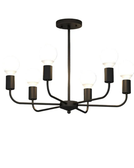 Modern Chandelier  Industrial  Living Room Black E27 Hotel Hall Home Decor Parlor Retro Simple Household Art Pendant Lights