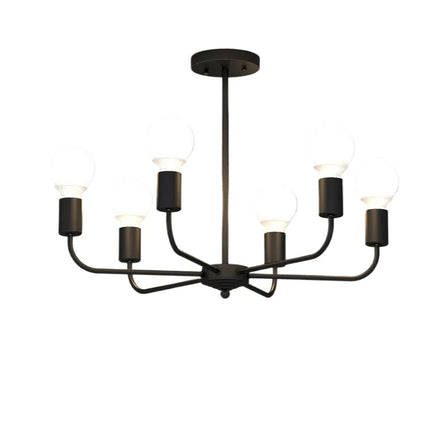 Modern Chandelier  Industrial  Living Room Black E27 Hotel Hall Home Decor Parlor Retro Simple Household Art Pendant Lights