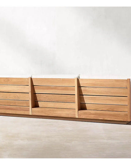 New Arrival Modern Design Outdoor Teak Sofa Combination Modern Teak Patio Garden Sofas Set Waterproof Villa Furniture