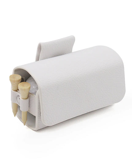 Golf Pouch Bags Travel Case Golf Ball Bag Portable Waist Storage Bag PU Leather For 2Pcs Golf Balls Holds  And 4 Golf Tees Bag