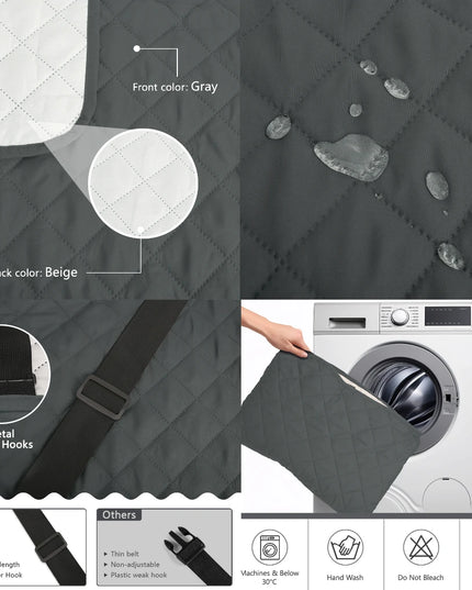 Sofa Covers Waterproof Sofa Slipcovers 1/2/3/4 Seater Non Slip Cover for Kids Pets Washable Sofa Protector with Elastic Strap
