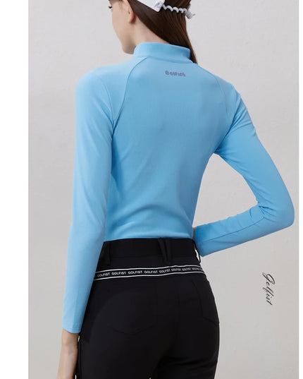 Golfist Golf Women Clothing Autumn Spring Long Sleeve T-shirt Stand Collar Golf Apparel Tennis Athletic Top