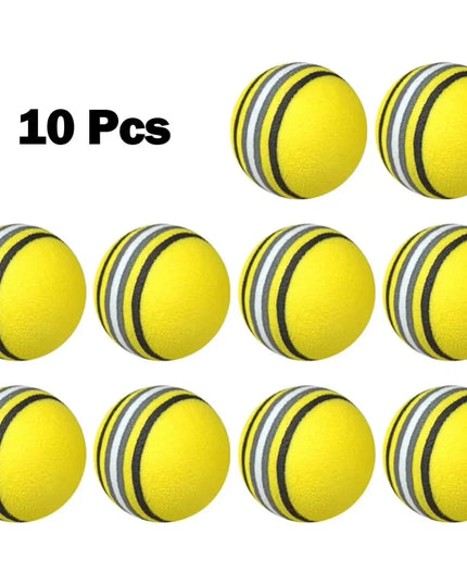 10PCS Foam Golf Balls Indoor Swing Training Practice Balls Rainbow Sponge Balls Golf Beginners Flexible Training Aid Accessories