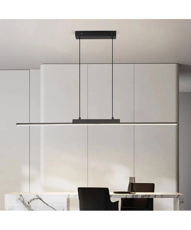 Modern LED Chandelier Featuring Minimalist Linear Panel Design 80/100cm Textured Pendant Light For Dining Rooms Bedrooms  Studie