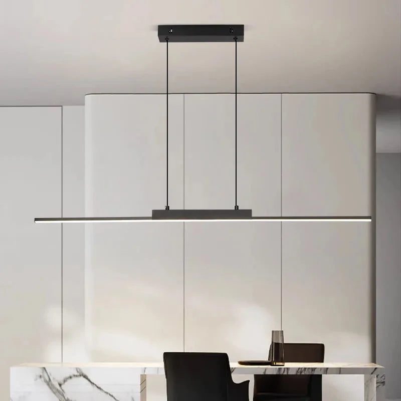 Modern LED Chandelier Featuring Minimalist Linear Panel Design 80/100cm Textured Pendant Light For Dining Rooms Bedrooms  Studie
