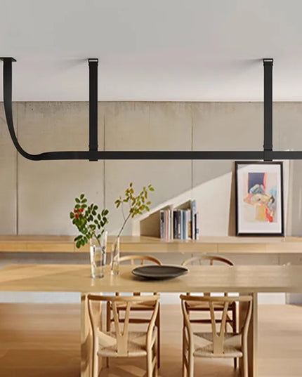Modern LED Leather Chandelier Minimalist long chandelier For Living Room Kitchen Island Decor Dining Table Hanging Lamp fixtures