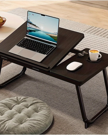 Portable Bed/Sofa Table, Sofa Tray, Home Desk, Breakfast Tray with Cup Holder, Bedside Laptop Stand, Foldable Bed Table