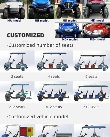 Golf Buggy elektrický golf trol Lifted 4 Passenger Brand New Powerful 4 Wheel Club Car Electric Golf Cart
