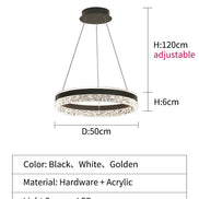 Modern LED Chandelier For Living Room Dining Room Bedroom Study Ring Ceiling Pendant Lamp Lustre Room Decorative Lighting Lamp