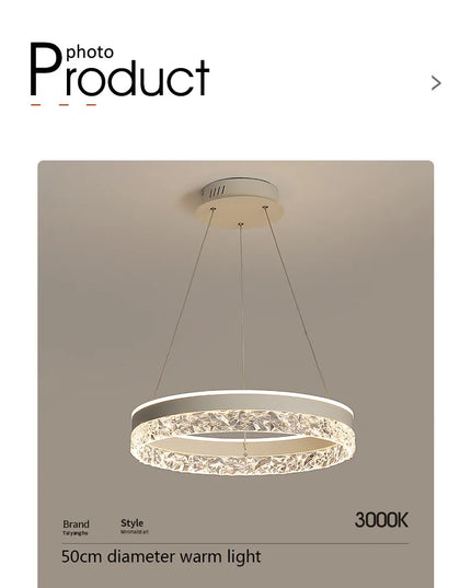 Modern LED Chandelier For Living Room Dining Room Bedroom Study Ring Ceiling Pendant Lamp Lustre Room Decorative Lighting Lamp