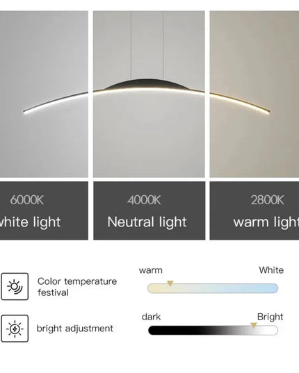 Modern LED Chandelier for Dining Room Kitchen Bar Living Bedroom Ceiling Pendant Lamp Black Simple Design Chandelier Light