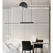 Modern LED Chandelier Featuring Minimalist Linear Panel Design 80/100cm Textured Pendant Light For Dining Rooms Bedrooms  Studie