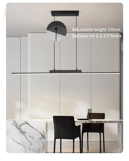 Modern LED Chandelier Featuring Minimalist Linear Panel Design 80/100cm Textured Pendant Light For Dining Rooms Bedrooms  Studie