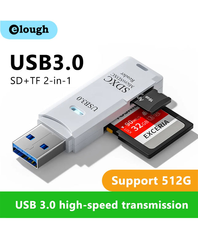 2 in 1 USB 3.0 Card Reader Micro TF sd card Reader usb adapter High Speed Cardreader TF Memory card For PC Laptop Accessories