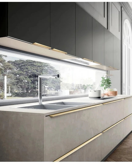 Hidden Handles for Furniture Kitchen Cabinet Handles Minimalist Wardrobe Cupboard Drawer Knobs Aluminum Alloy Furniture Handles