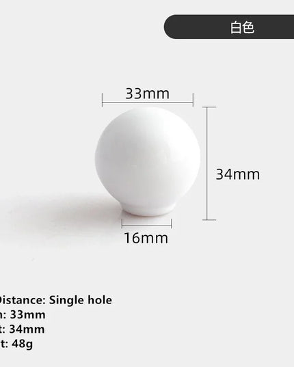 Handles Drawer Cabinet Furniture Kitchen Handles for Cabinet Knob Door Drawer Knob Colour Ceramics Rotundity Single Hole