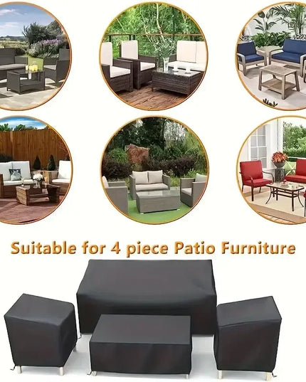 4pcs/Set Patio Furniture Covers, Heavy Duty Waterproof Outdoor Furniture Covers, Rattan Outdoor Furniture Windproof