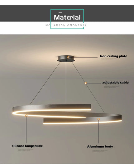 Modern LED spiral chandelier is suitable for living room dining room bedroom study villa home decoration lighting room decoratio