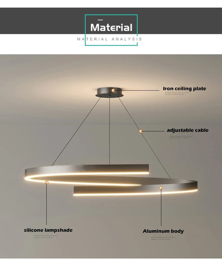 Modern LED spiral chandelier is suitable for living room dining room bedroom study villa home decoration lighting room decoratio