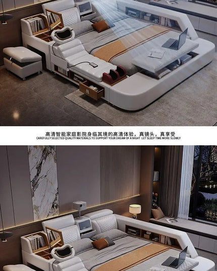 Comforter Mattresses Double Bed Luxury Organizer Bedframe Headboards Double Bed Bedroom Smart Camas De Dormitorio Furniture Home