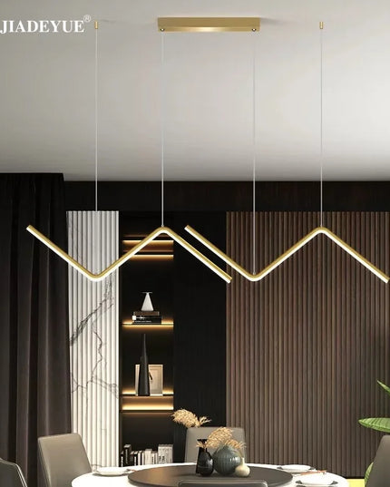 Modern LED irregular long chandelier adjustable chandelier dining room bedroom kitchen home decoration lighting