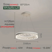 Modern LED Chandelier For Living Room Dining Room Bedroom Study Ring Ceiling Pendant Lamp Lustre Room Decorative Lighting Lamp