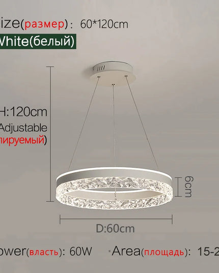 Modern LED Chandelier For Living Room Dining Room Bedroom Study Ring Ceiling Pendant Lamp Lustre Room Decorative Lighting Lamp