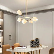 Modern Luxury French Creamy Wind Ceramic Chandelier Living Dining Room Bedroom Led Pendant Lamp Home Decor Hanging Light Fixture