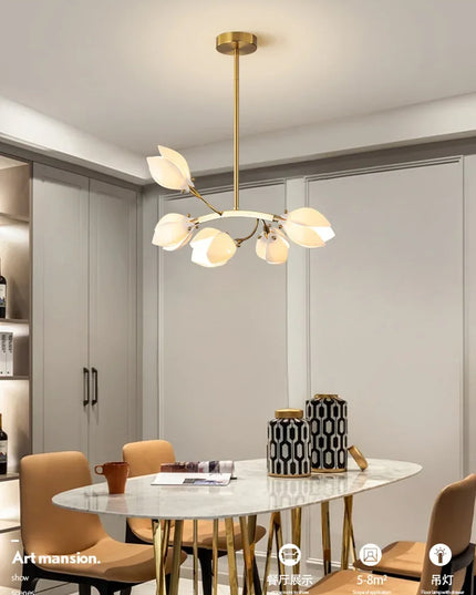 Modern Luxury French Creamy Wind Ceramic Chandelier Living Dining Room Bedroom Led Pendant Lamp Home Decor Hanging Light Fixture