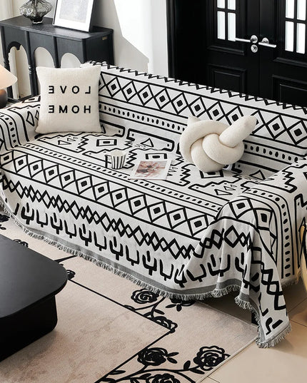 Sofa Towel  with Full Coverage Ins Cream Wind Cotton Yarn Camping Blanket Sofa Cushion Cover All  Season Universal All Inclusive