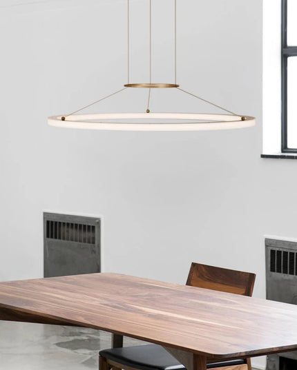 Modern Round Restaurant Chandelier Lighting LED Used For Kitchen Living Room Decoration Hanging Ring Dining Room Table Lamps