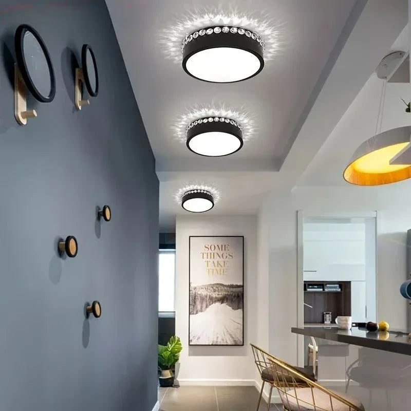 Modern Led Chandelier 12w Small Round Ceiling  Lamp For Living Room Dining  Kitchen Corridor Aisle Star  Lights