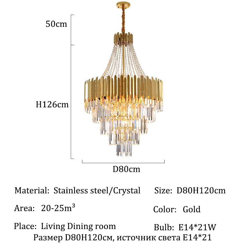 Modern Chandeliers for Living Room Chandelier Luxury Crystal Chandelier Ceiling Lights Lustre Salon Loft Pendant Lighting Lamps