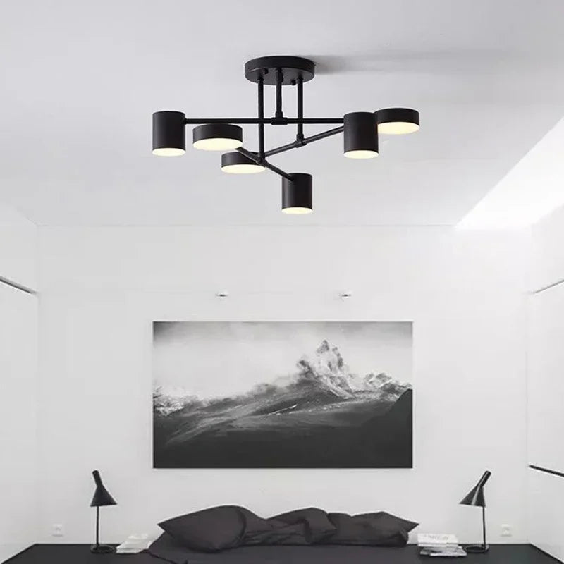 Modern LED Ceiling Chandelier White 6 Heads Hanging Lamp Light  For Ceiling Dining Living Rooms Bedroom Hall Home Decor Fixtures