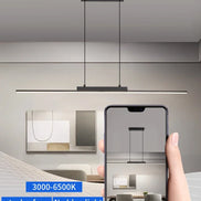 Modern LED Chandelier Featuring Minimalist Linear Panel Design 80/100cm Textured Pendant Light For Dining Rooms Bedrooms  Studie