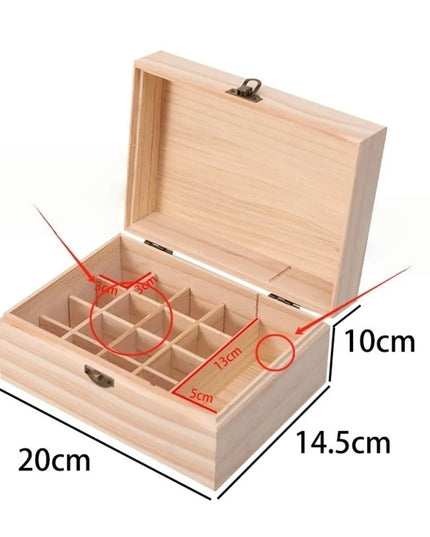 New Wooden Essential Oil Storage Box 12/15/16/25 Slots Durable Aromatherapy Container Essential Oil Carry Case Home Use