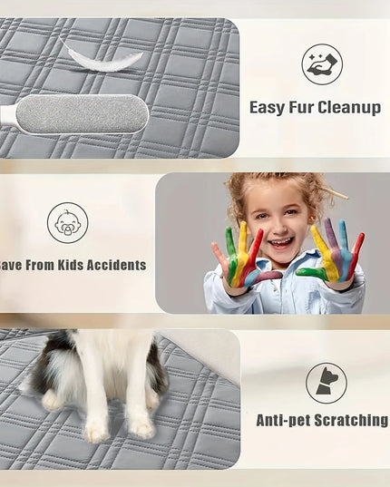 1 Set Water-repellent Geometric Sofa Cushion Grey Non-Slip Mat Blanket Living Room Universal Sofa Covers 90*160&90*210
