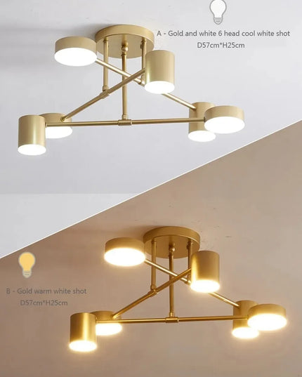 Modern LED Ceiling Chandelier White 6 Heads Hanging Lamp Light  For Ceiling Dining Living Rooms Bedroom Hall Home Decor Fixtures