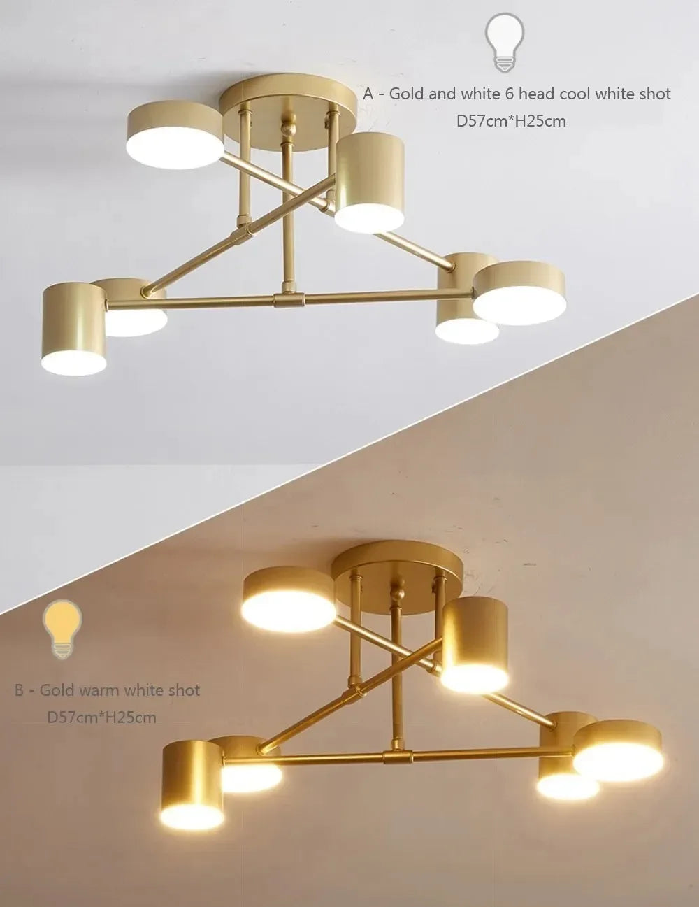 Modern LED Ceiling Chandelier White 6 Heads Hanging Lamp Light  For Ceiling Dining Living Rooms Bedroom Hall Home Decor Fixtures