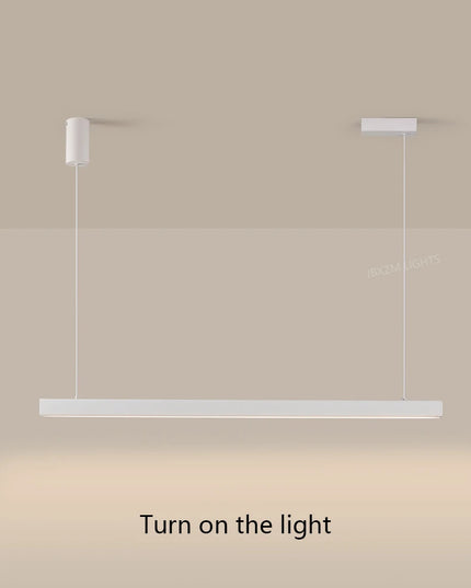 Modern LED linear chandelier for dining room office white bar pendant lights kitchen island lighting black minimalist lamp