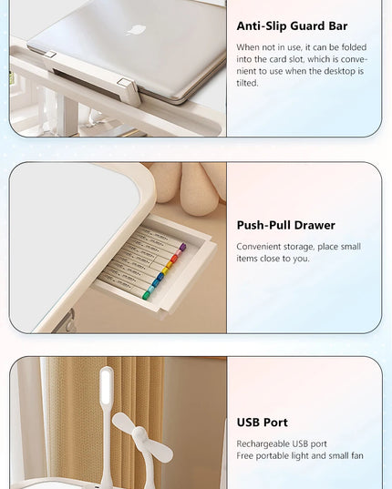 Computer Desk Bed Top Desk Adjustable Folding Simple Home Bedroom Sitting Floor Bay Window Laptop Office Small Desk Board