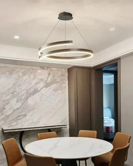 Modern LED spiral chandelier is suitable for living room dining room bedroom study villa home decoration lighting room decoratio